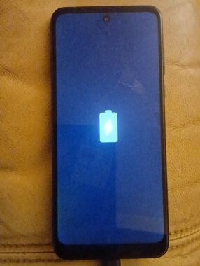 Motorola Black Smartphone with Blue Charging Screen